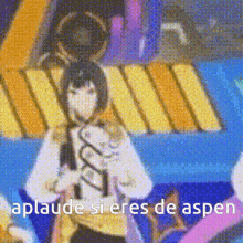 a blurry picture of a person with the words " aplaude si eres de aspen " written below them