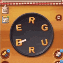 the letters r g b u and r are on a black plate .