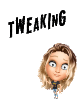 Tweeking Crazy Sticker - Tweeking Crazy Girl Stickers