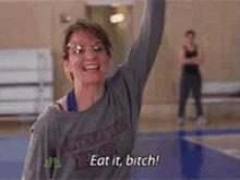 a woman wearing a sweatshirt that says veteran hs