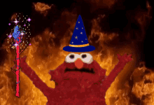 Wizard Elmo Elmo Fire GIF - Wizard Elmo Elmo Fire Fire GIFs
