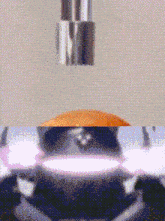 a close up of a person 's face with a blurred background