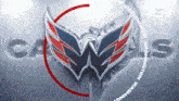 a washington capitals logo is displayed on a gray background