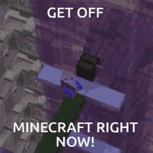 Get Off Gett Off Minecraft GIF - Get Off Gett Off Minecraft Minecraft Right Now GIFs
