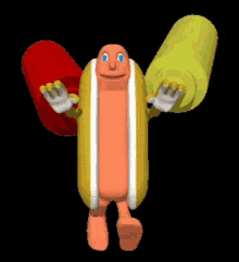 Hot Dog Chased GIF - Hot Dog Chased Condiments GIFs