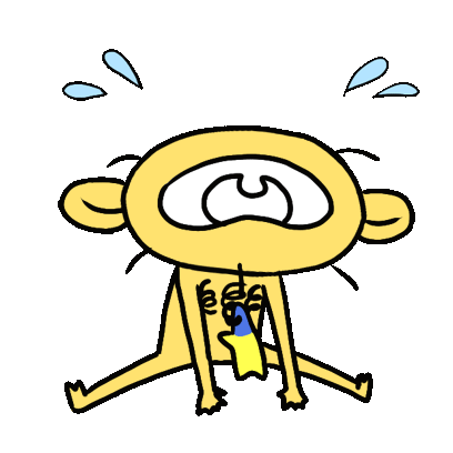 Yellow Monkey Blue Banana Sticker - Yellow Monkey Blue Banana Friends Stickers