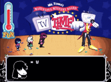 mr. tenna 's marvelous mystery board is shown in a pixel art