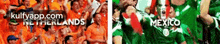 a blurred image of netherlands and mexico soccer teams