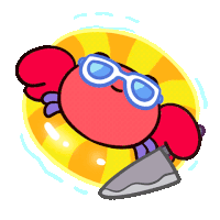 On The Floaty Crabby Crab Sticker
