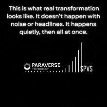 a black background with a white paraverse technology logo on it