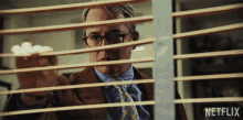 Looking Out Of Blinds Watching GIF - Looking Out Of Blinds Watching Observing GIFs