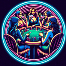 Poker Game Girls Play GIF