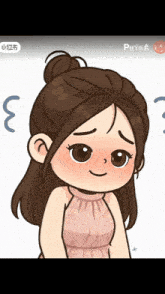 a cartoon of a girl with a bun on her hair