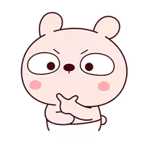 a cartoon of a bear with a surprised look on its face