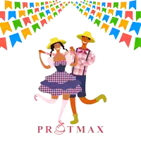 a man and a woman are dancing in front of a banner that says protmax