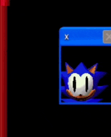 a cartoon of sonic the hedgehog holding a remote control in his hand .