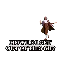 a man in a suit and tie is dancing with the words " how do i get out of this gif " below him
