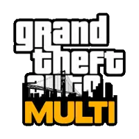 a logo for grand theft auto multi is shown