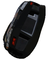 a black car with a red light on the back