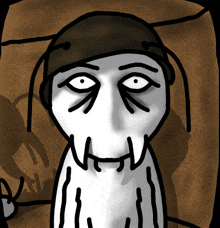 a drawing of a soldier with a helmet on