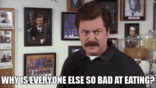 Parks And Recreation Ron Swanson GIF - Parks And Recreation Ron Swanson Eating GIFs