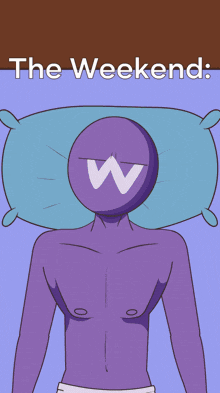 a cartoon drawing of a man with a w on his face