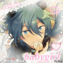 a picture of a girl with a cat ear and the words babygirl