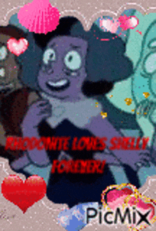 a picture of rhodonite loves shelly forever on a picmix page