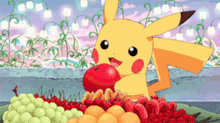 Pikachu Eating Apples Pikachu GIF - Pikachu Eating Apples Pikachu Apple GIFs