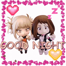a picture of two anime characters with the words good night