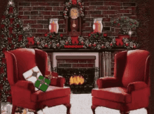 xmas advent christmas living room fireplace