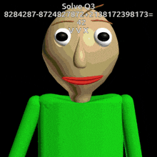 a computer generated image of a cartoon character with the words solve q3 on the top