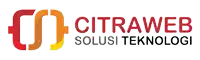 the logo for citraweb solusi teknologi has a stenciled design