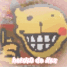 a picture of a smiley face with the words " hotako de akz " on the bottom