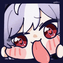 a drawing of a girl sticking out her tongue