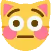a yellow cat emoji with pink cheeks and ears