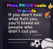 a poster that says male pride heals wounds