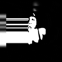 a black and white silhouette of a man with his tongue hanging out