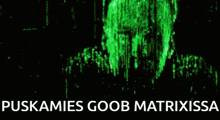 a picture of a man in the matrix with the words puskamies goob matrixissa