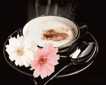 good morning coffee flowers spring time