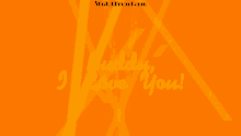 an orange background with the words buddy i love you written in yellow