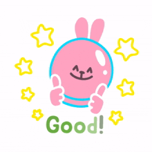 pink rabbit stars.thumps up good job good