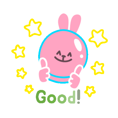 Pink Rabbit Sticker - Pink Rabbit Stars.Thumps Up Stickers