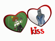 a picture of a person with a cell phone on their head and the word kiss below it