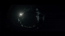 the sun is shining through a circle of water