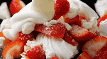 strawberries chantilly cream food dessert