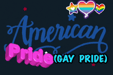 a blue and pink sign that says american pride