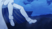 a person 's feet are shown in a blue background
