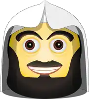 a cartoon of a man with a beard wearing a white hood