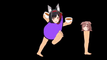a cartoon girl is holding a cup of coffee and a pencil in her hand .